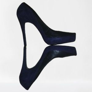 BCBG Paris Purple and Black Suede Pumps 9M